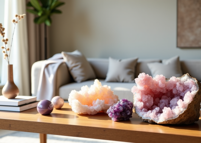 Design et minéraux : les secrets d'une décoration réussie avec la tendance crystals home decor