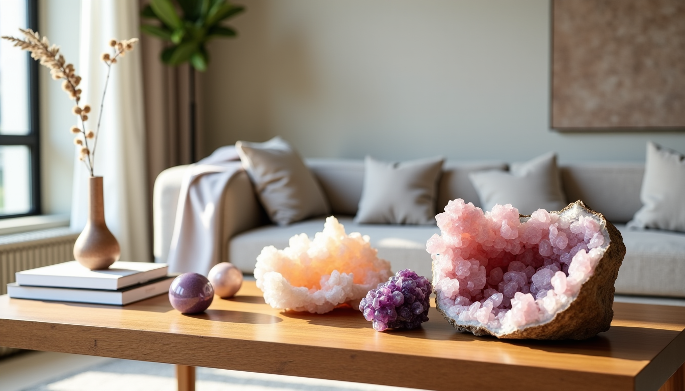 Design et minéraux : les secrets d'une décoration réussie avec la tendance crystals home decor